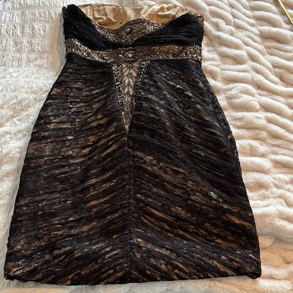 Sue Wong Strapless Black and Nude Dress - Picture 4 of 9